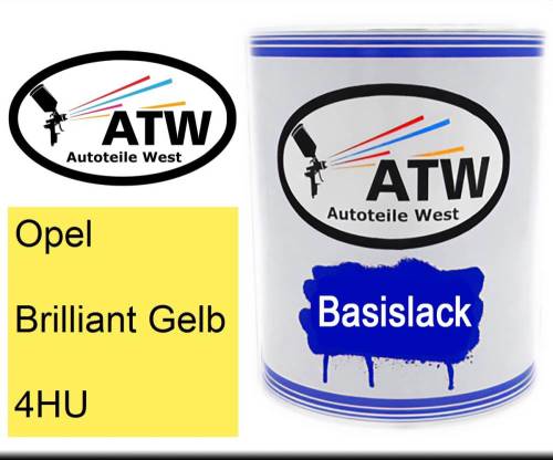Opel, Brilliant Gelb, 4HU: 1L Lackdose, von ATW Autoteile West.